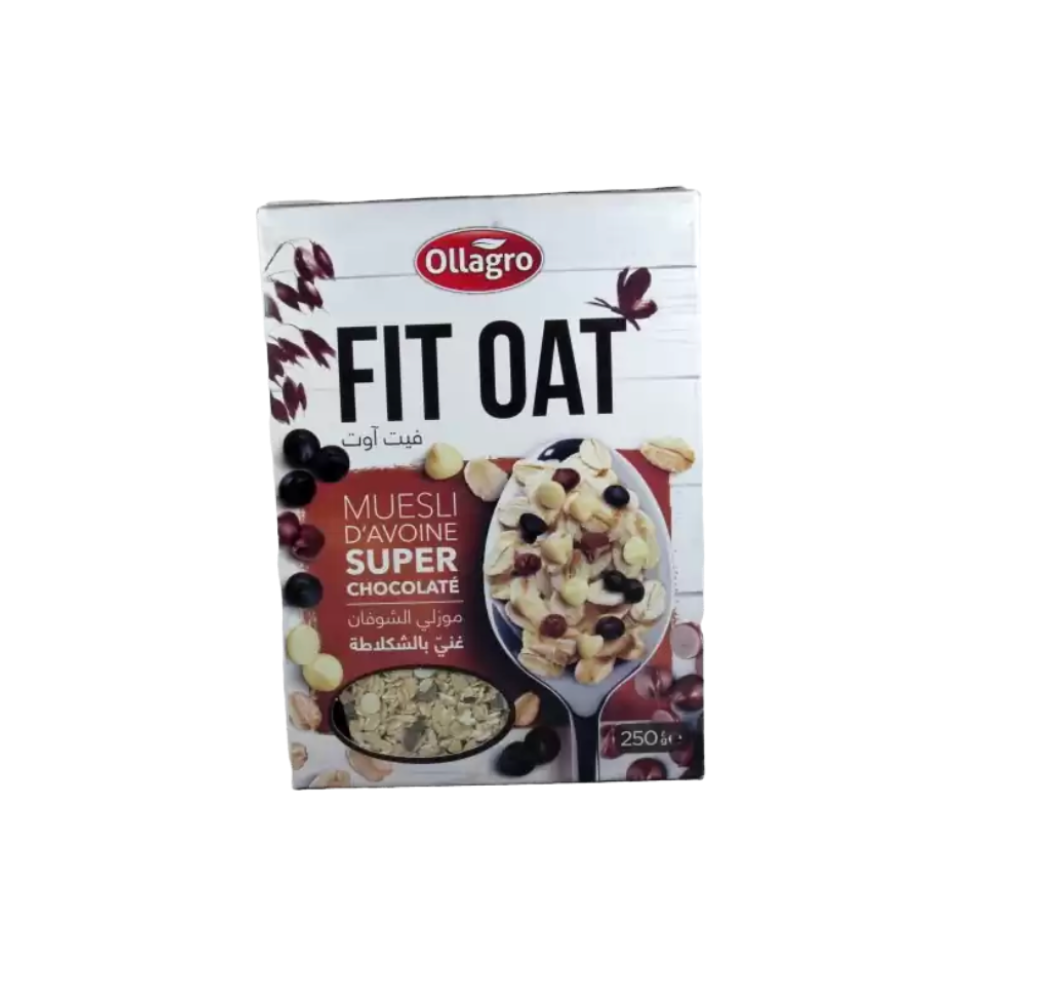 Muesli d’avoine – Fit Oat -Ollagro- Super chocolaté – 250g