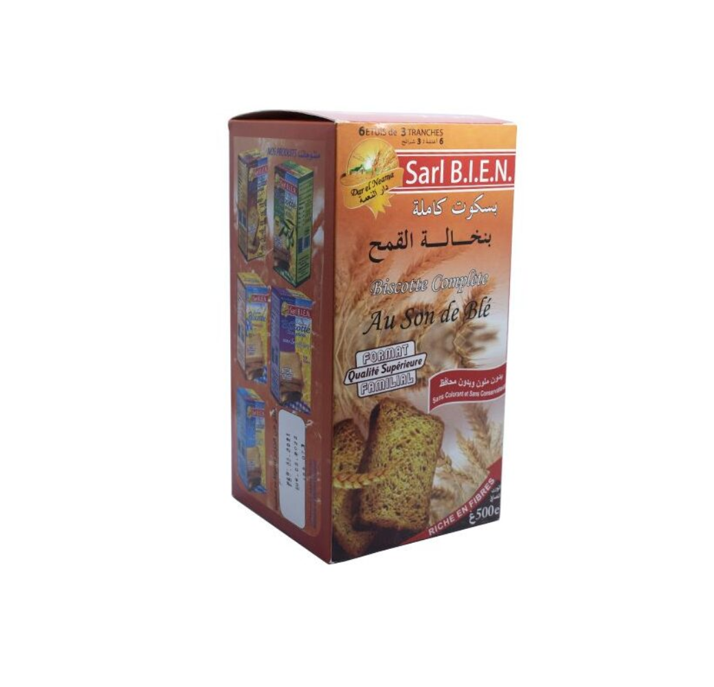 Biscottes complètes au son de blé – Dar el Neama – 500g