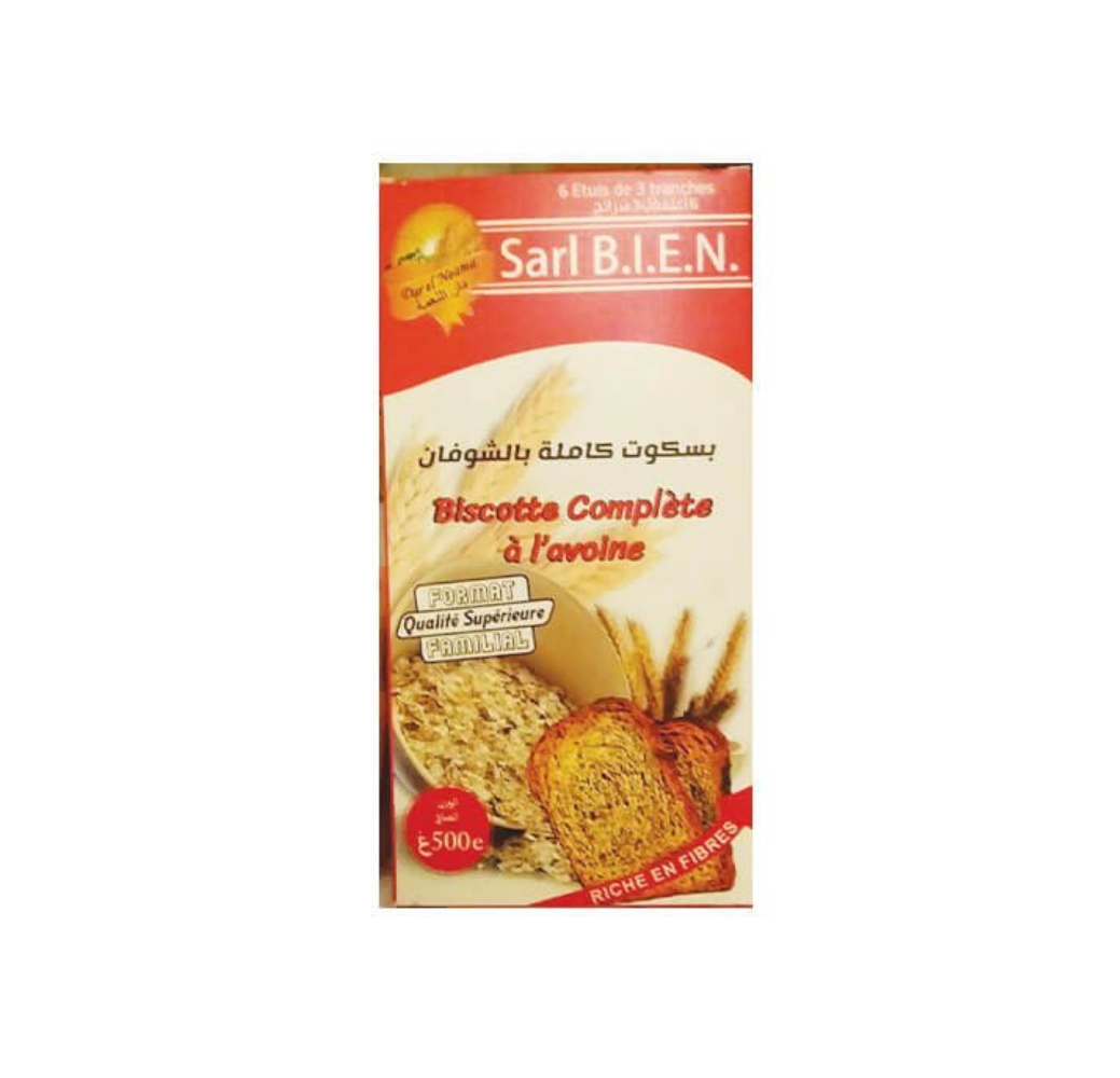 Biscottes complètes à l’avoine – Dar el Neama – 500g