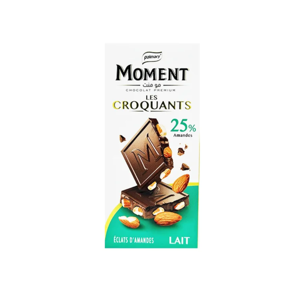 Chocolat au lait Moment – Les Croquants 25% – amandes entières