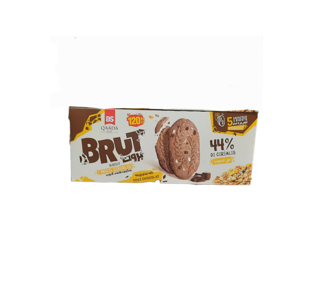 Biscuits multi céréales BRUT Qaada – Tout Chocolat – 44% de céréales
