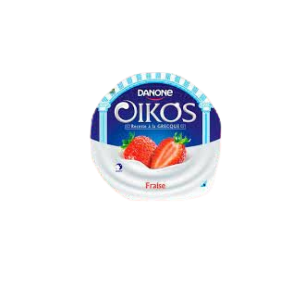 Yaourt Oikos – recette à la grecque – sur un colis de Fraise – 100g