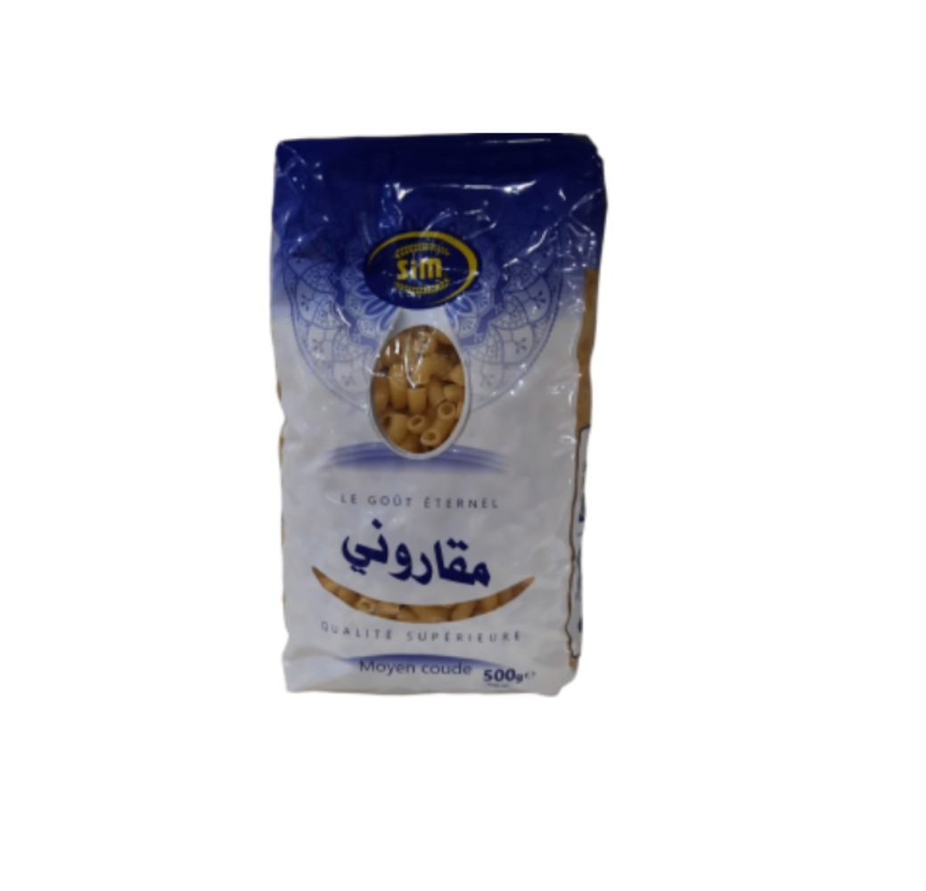 Pâtes moyen coude SIM Macaroni – 500g