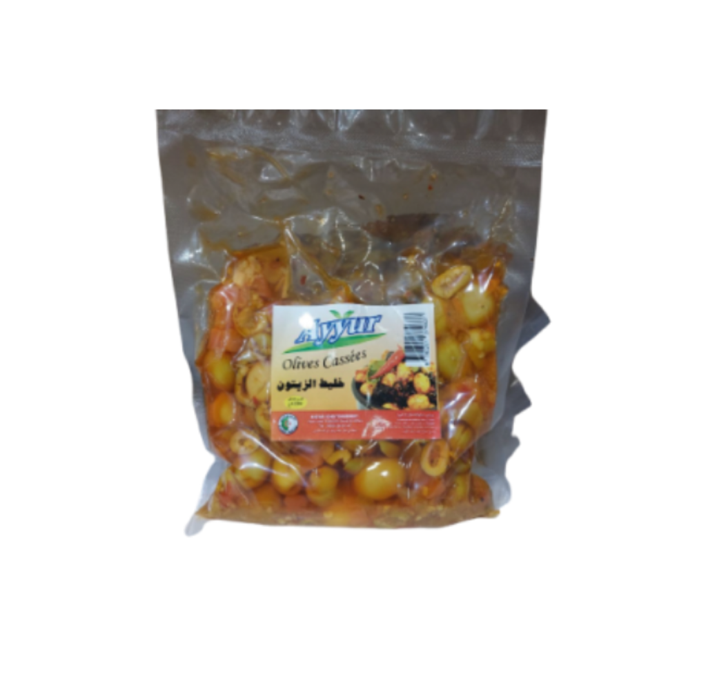 Olives Cassées Ayyur – piquant – 400g