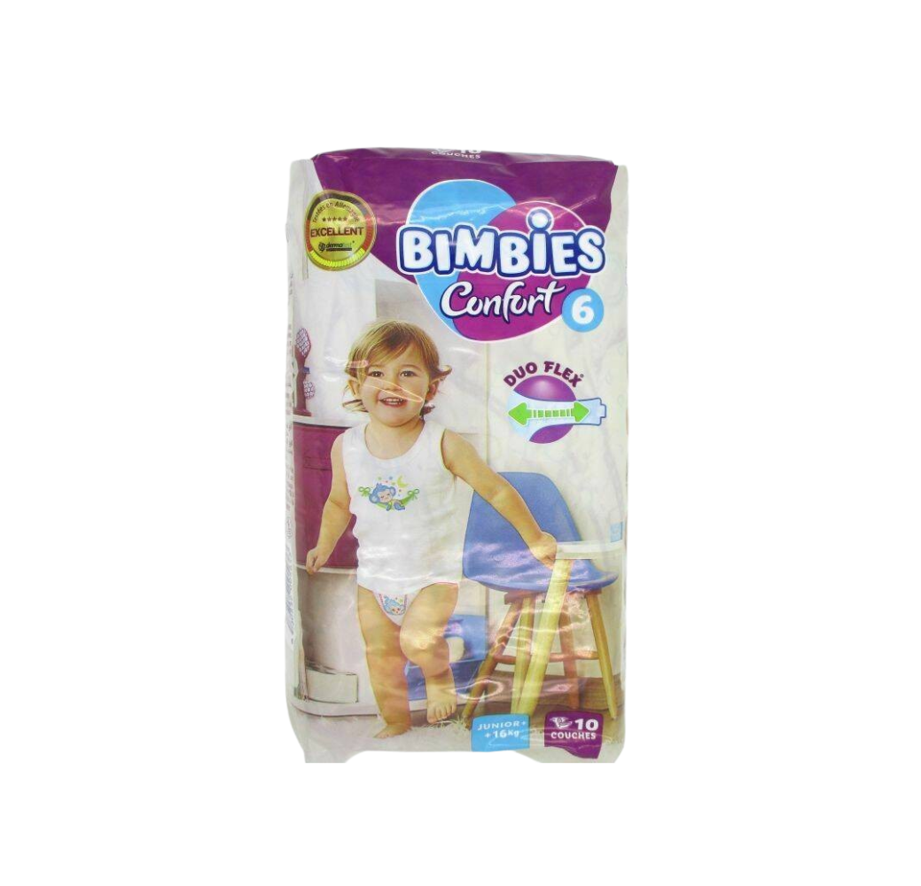 Couches bébé Bimbies – CONFORT JUNIOR – N6 – 10pcs