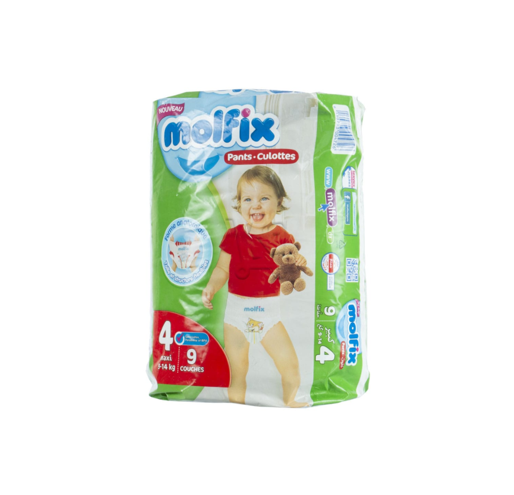 Couches culottes bébé Molfix Pants – N4 – 9pcs