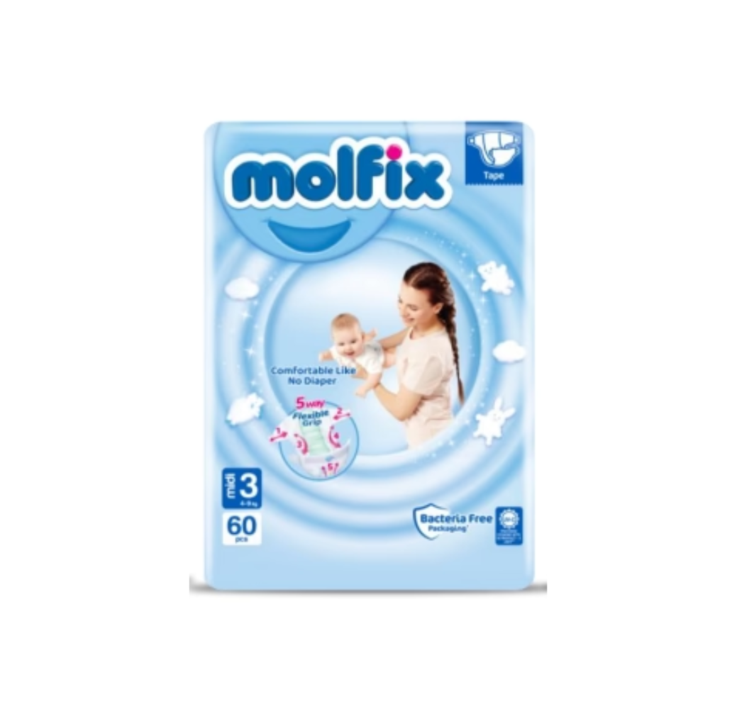 Couches bébé Molfix – N3 – 60pcs