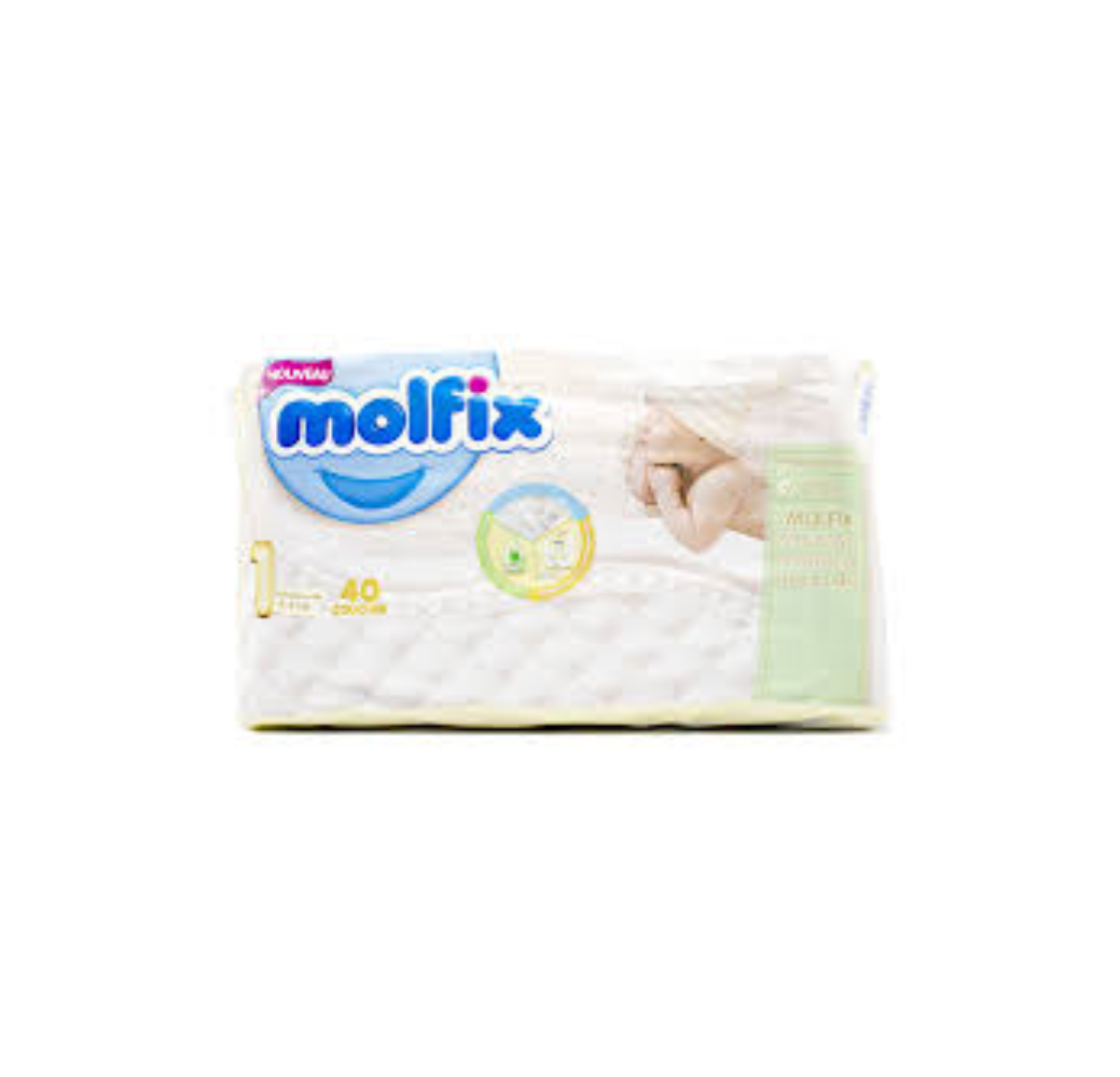 Couches bébé Molfix – N1 – nouveau-né – 40pcs