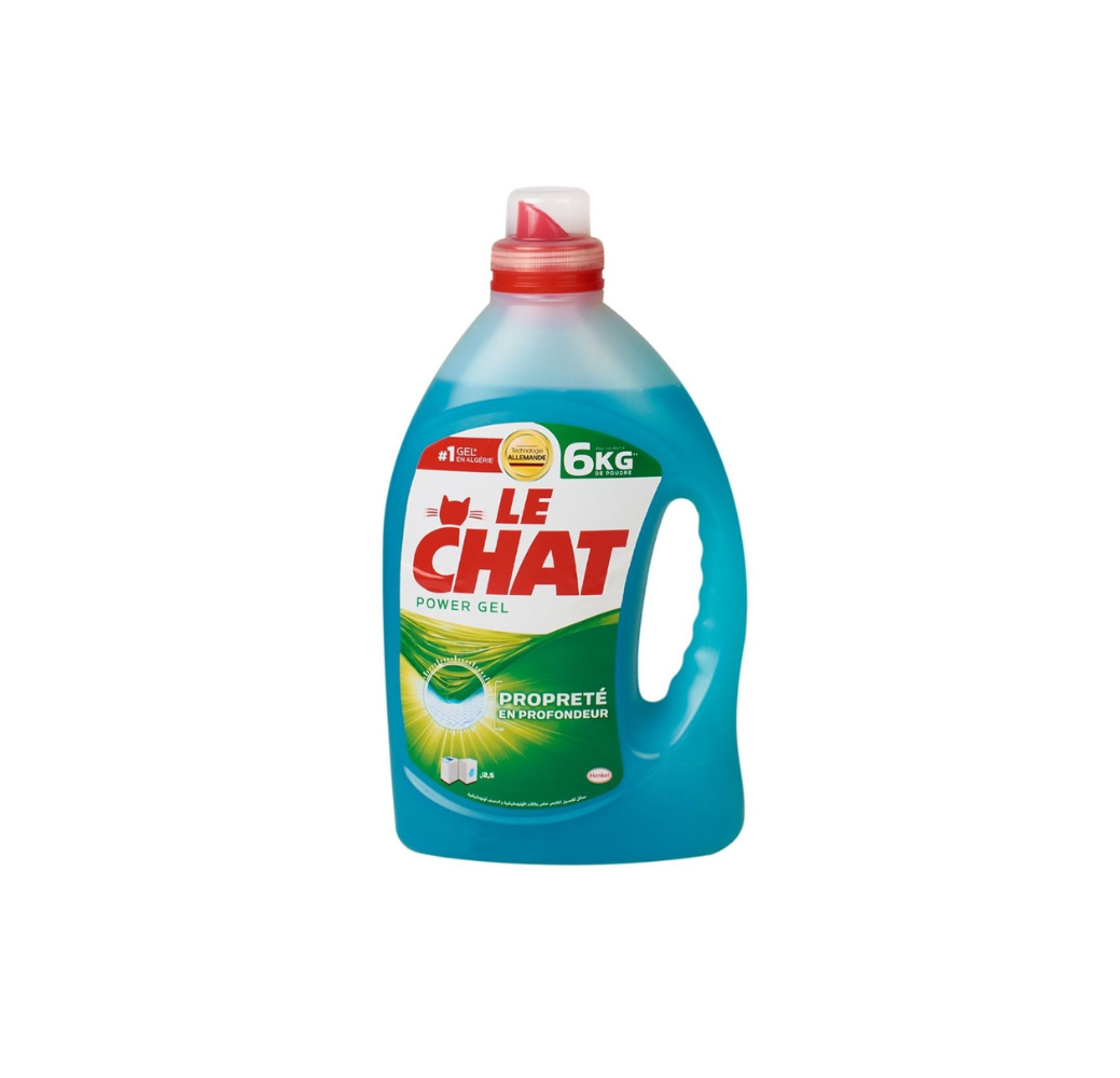 Liquide linge Le Chat Power gel – bleu – 2.5L