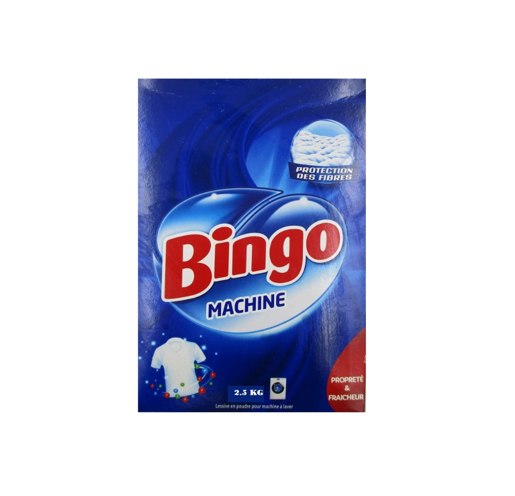 Lessive en poudre Bingo machine – Propreté et Fraîcheur – 2.5kg