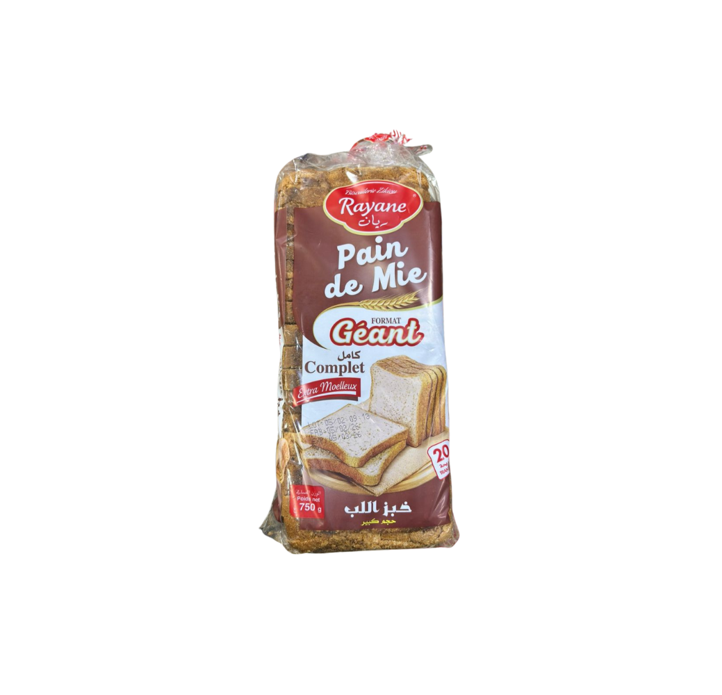 Rayane Pain De Mie Complet Geant 750g