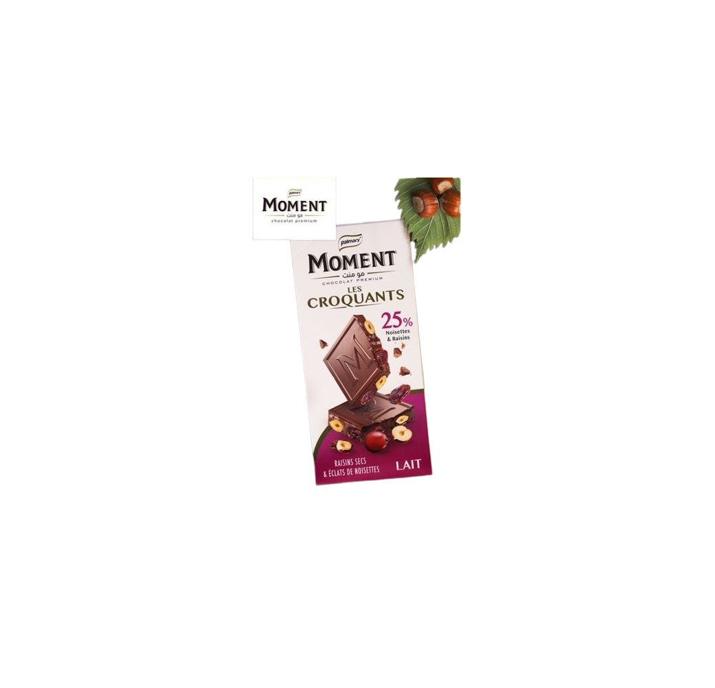 Chocolat Lait  Moment Fouré Raisins secs et Noisettes