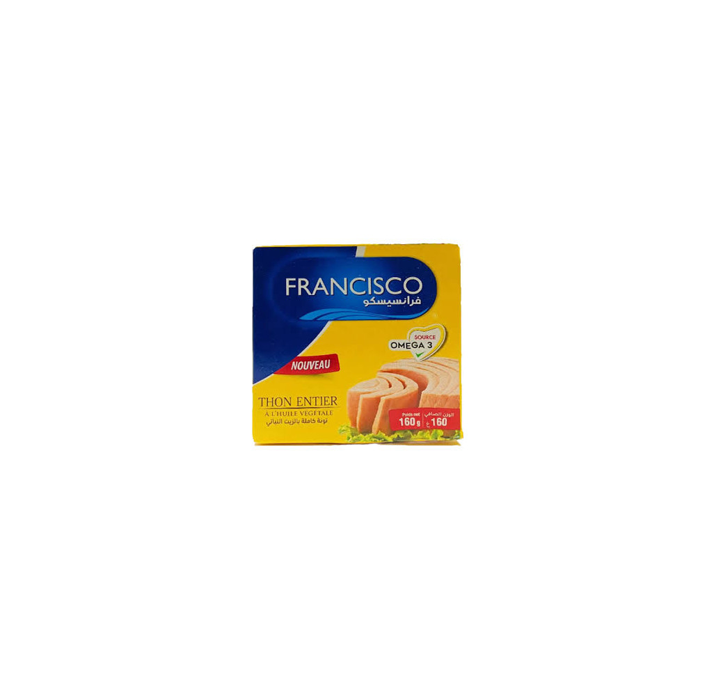 Francisco thon entier a l'huile 160g 