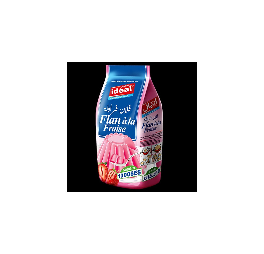 Idéal Flan Goût Fraise 500g 