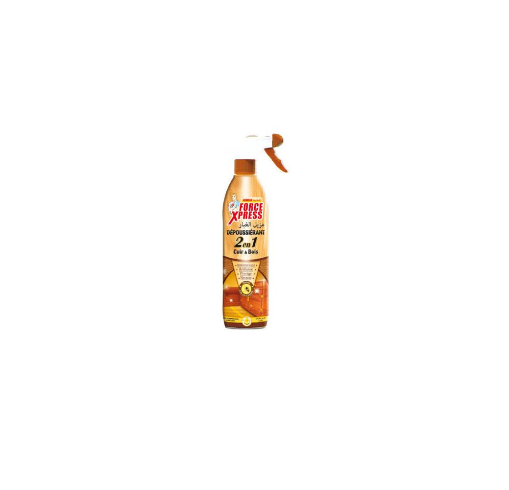 Dépoussiérant Force Xpress 2en1 – Bois et cuir – 430ml