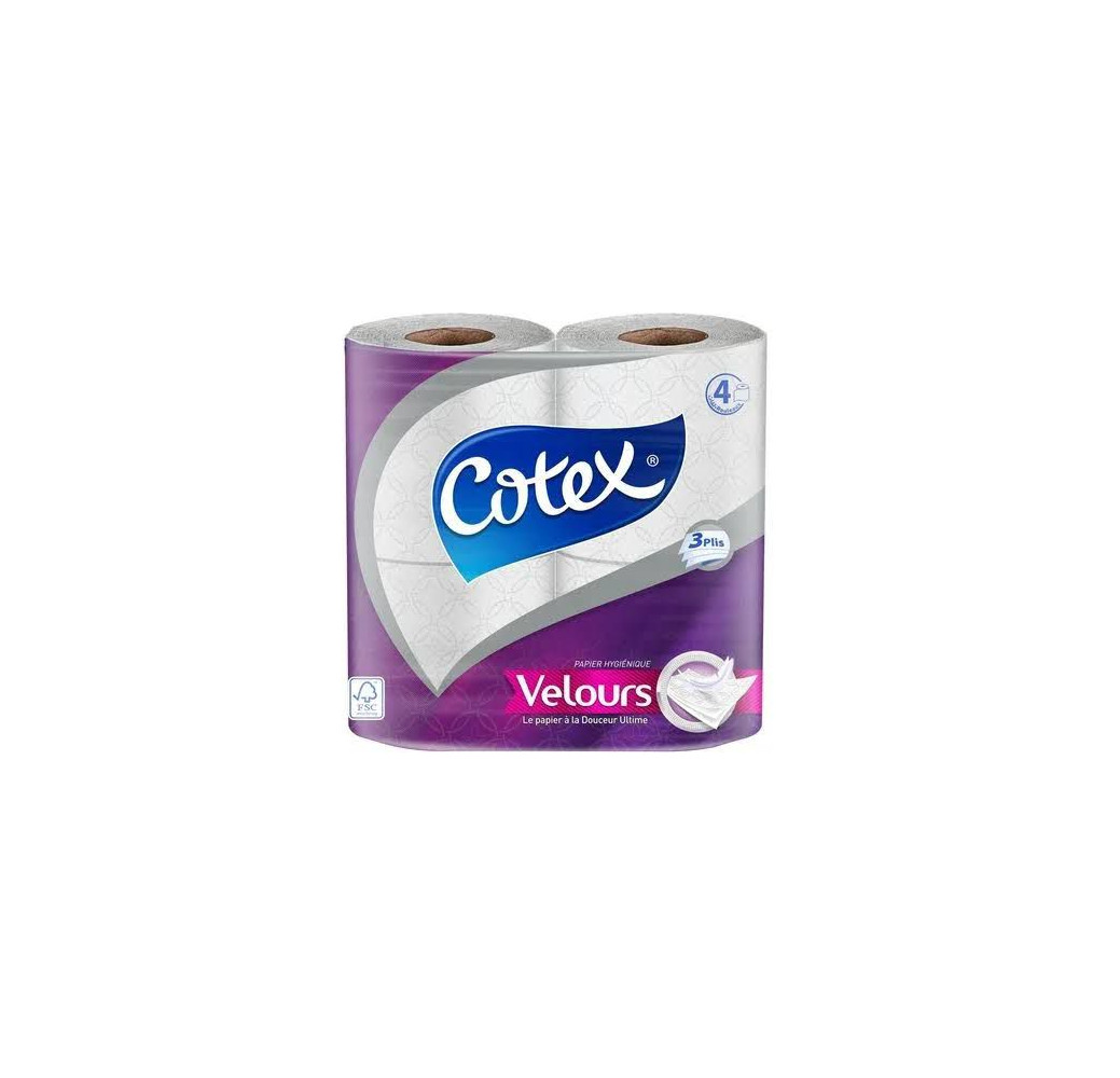 Papier hygiénique Cotex velour – 4 pcs